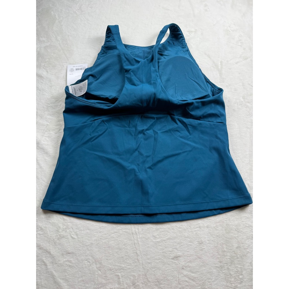 Athleta Marina Tankini Swim Top Teal Blue High Neck Recycled UPF 40+ Large NEW - Picture 5 of 8
